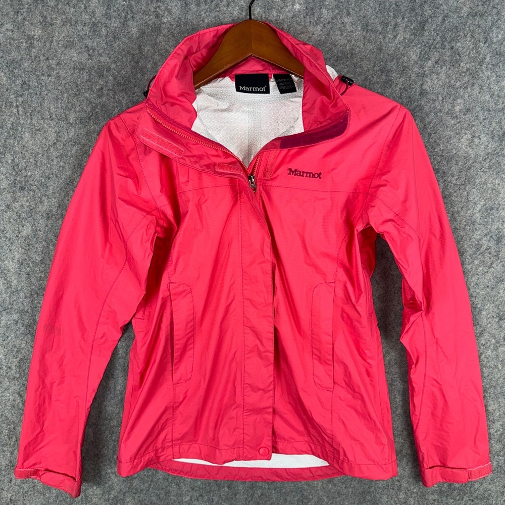 Marmot Rain Jacket Womens XS Pink PreCip Waterproof Hooded Shell J46200